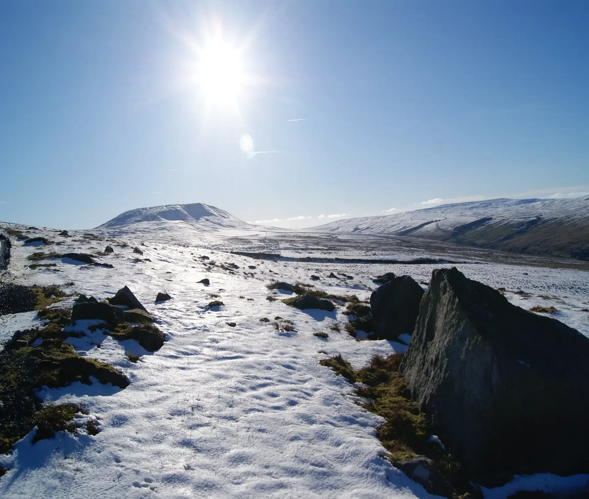 Peak District and Dales hillscape in winter