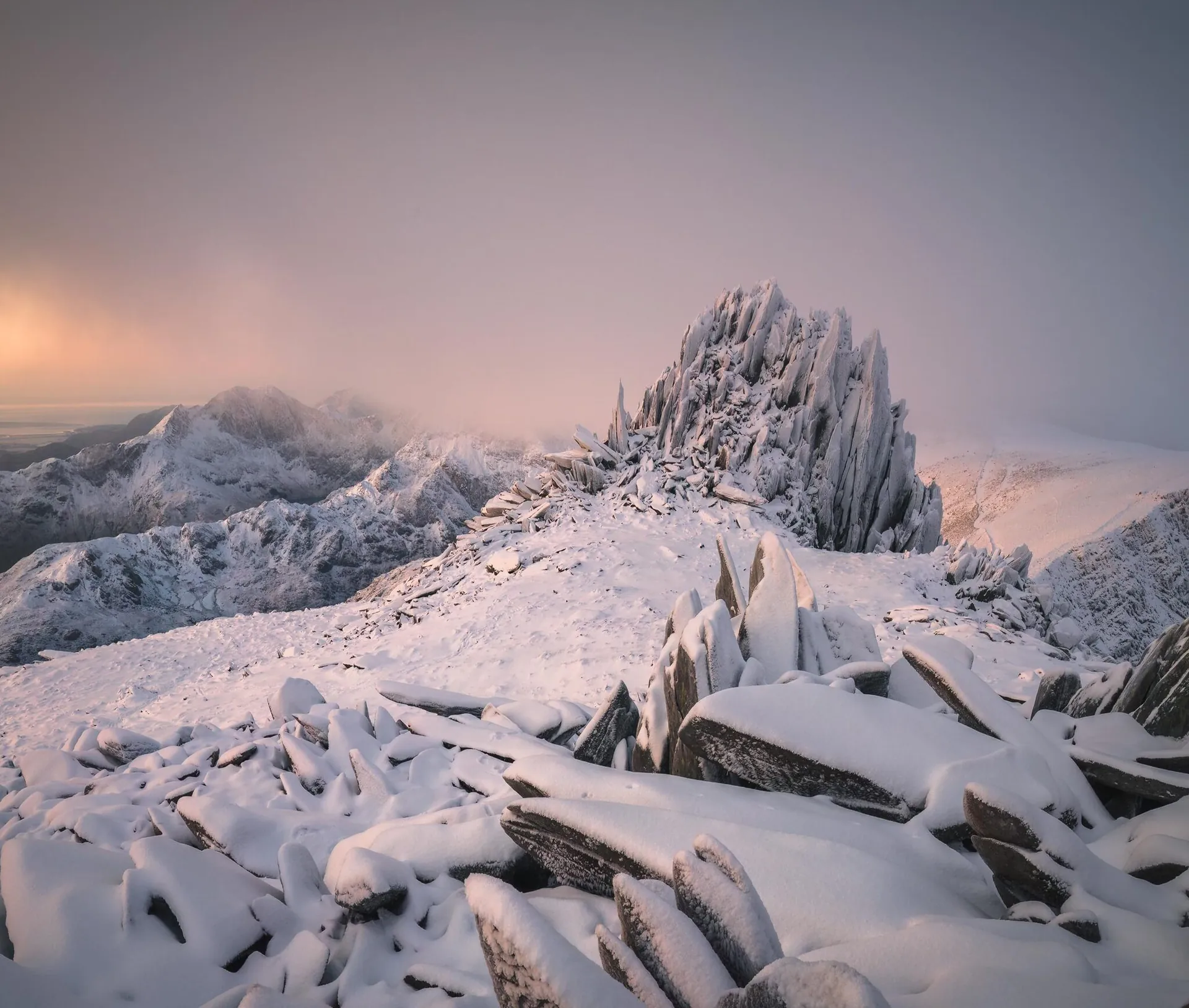 Snowy mountain landscape