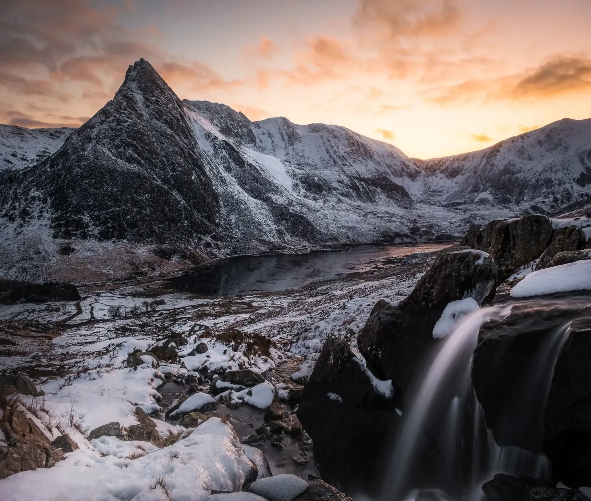 Crib Goch ridge in winter